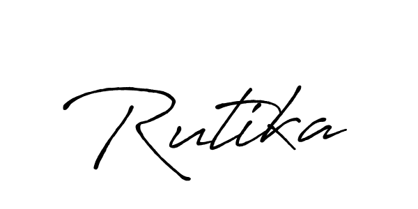 Use a signature maker to create a handwritten signature online. With this signature software, you can design (Antro_Vectra_Bolder) your own signature for name Rutika. Rutika signature style 7 images and pictures png