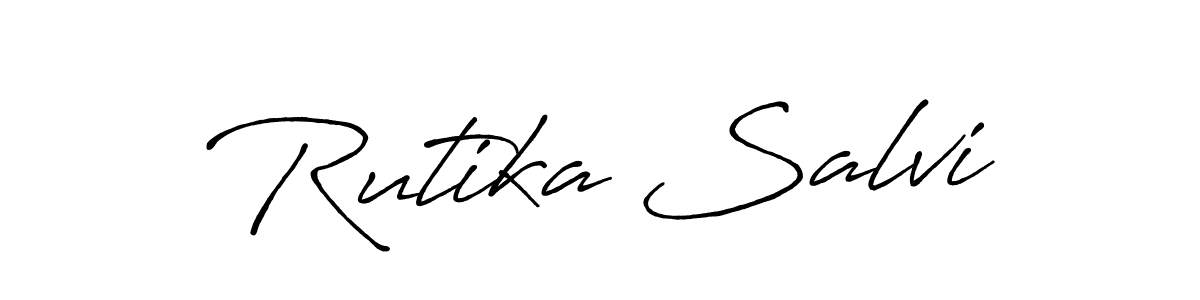 The best way (Antro_Vectra_Bolder) to make a short signature is to pick only two or three words in your name. The name Rutika Salvi include a total of six letters. For converting this name. Rutika Salvi signature style 7 images and pictures png