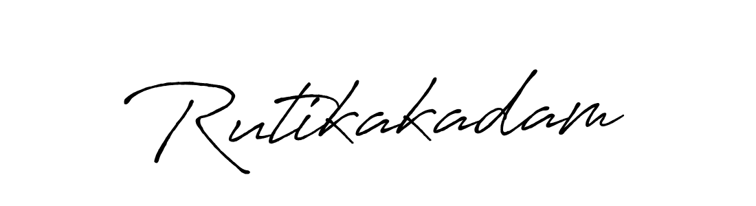 How to make Rutikakadam name signature. Use Antro_Vectra_Bolder style for creating short signs online. This is the latest handwritten sign. Rutikakadam signature style 7 images and pictures png