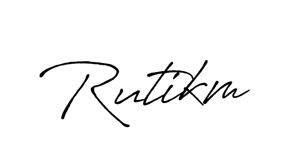 Design your own signature with our free online signature maker. With this signature software, you can create a handwritten (Antro_Vectra_Bolder) signature for name Rutikm. Rutikm signature style 7 images and pictures png