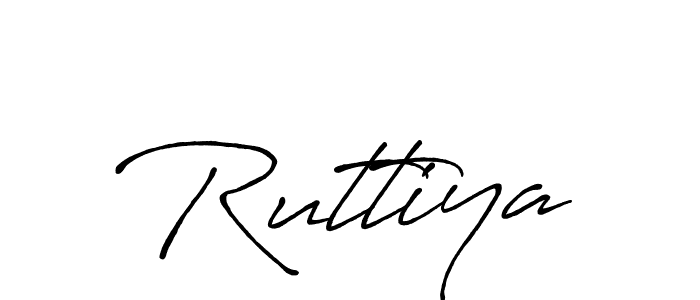 Create a beautiful signature design for name Ruttiya. With this signature (Antro_Vectra_Bolder) fonts, you can make a handwritten signature for free. Ruttiya signature style 7 images and pictures png