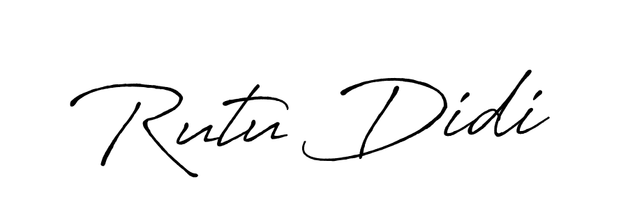 Use a signature maker to create a handwritten signature online. With this signature software, you can design (Antro_Vectra_Bolder) your own signature for name Rutu Didi. Rutu Didi signature style 7 images and pictures png