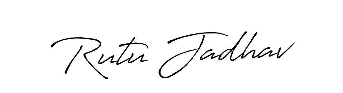 The best way (Antro_Vectra_Bolder) to make a short signature is to pick only two or three words in your name. The name Rutu Jadhav include a total of six letters. For converting this name. Rutu Jadhav signature style 7 images and pictures png