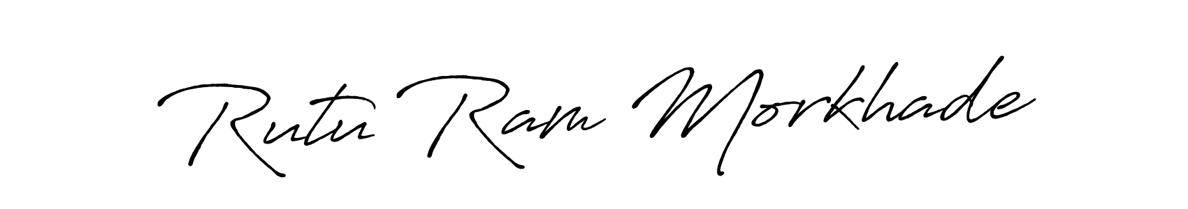 The best way (Antro_Vectra_Bolder) to make a short signature is to pick only two or three words in your name. The name Rutu Ram Morkhade include a total of six letters. For converting this name. Rutu Ram Morkhade signature style 7 images and pictures png