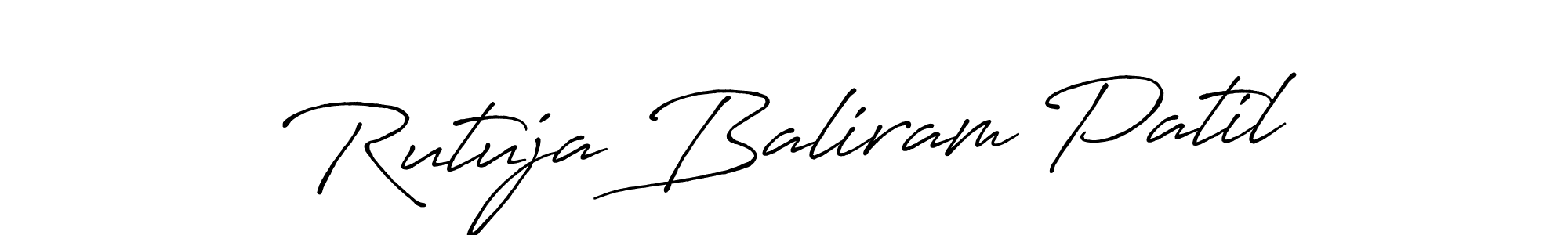 How to make Rutuja Baliram Patil name signature. Use Antro_Vectra_Bolder style for creating short signs online. This is the latest handwritten sign. Rutuja Baliram Patil signature style 7 images and pictures png