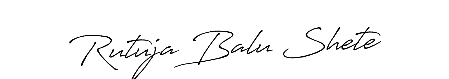 This is the best signature style for the Rutuja Balu Shete name. Also you like these signature font (Antro_Vectra_Bolder). Mix name signature. Rutuja Balu Shete signature style 7 images and pictures png