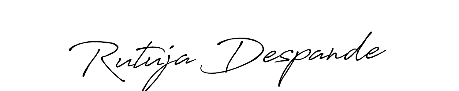 Make a short Rutuja Despande signature style. Manage your documents anywhere anytime using Antro_Vectra_Bolder. Create and add eSignatures, submit forms, share and send files easily. Rutuja Despande signature style 7 images and pictures png