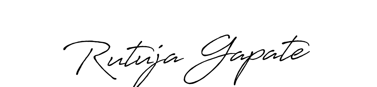 Make a short Rutuja Gapate signature style. Manage your documents anywhere anytime using Antro_Vectra_Bolder. Create and add eSignatures, submit forms, share and send files easily. Rutuja Gapate signature style 7 images and pictures png