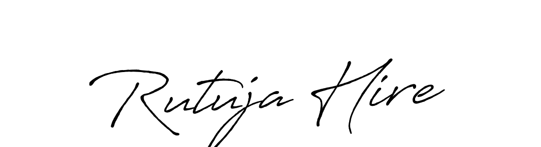 Make a beautiful signature design for name Rutuja Hire. With this signature (Antro_Vectra_Bolder) style, you can create a handwritten signature for free. Rutuja Hire signature style 7 images and pictures png