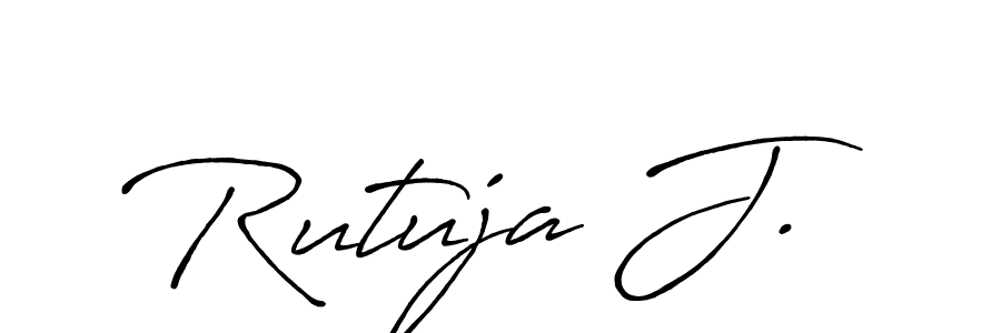 Design your own signature with our free online signature maker. With this signature software, you can create a handwritten (Antro_Vectra_Bolder) signature for name Rutuja J.. Rutuja J. signature style 7 images and pictures png