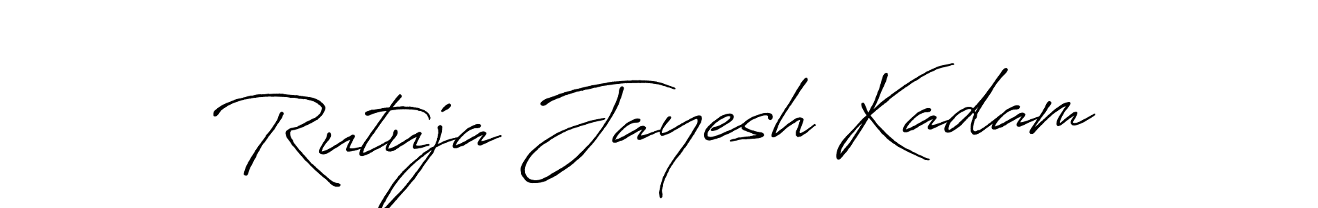 Also we have Rutuja Jayesh Kadam name is the best signature style. Create professional handwritten signature collection using Antro_Vectra_Bolder autograph style. Rutuja Jayesh Kadam signature style 7 images and pictures png