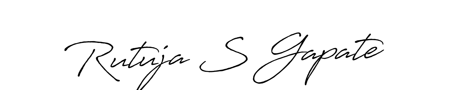 Antro_Vectra_Bolder is a professional signature style that is perfect for those who want to add a touch of class to their signature. It is also a great choice for those who want to make their signature more unique. Get Rutuja S Gapate name to fancy signature for free. Rutuja S Gapate signature style 7 images and pictures png