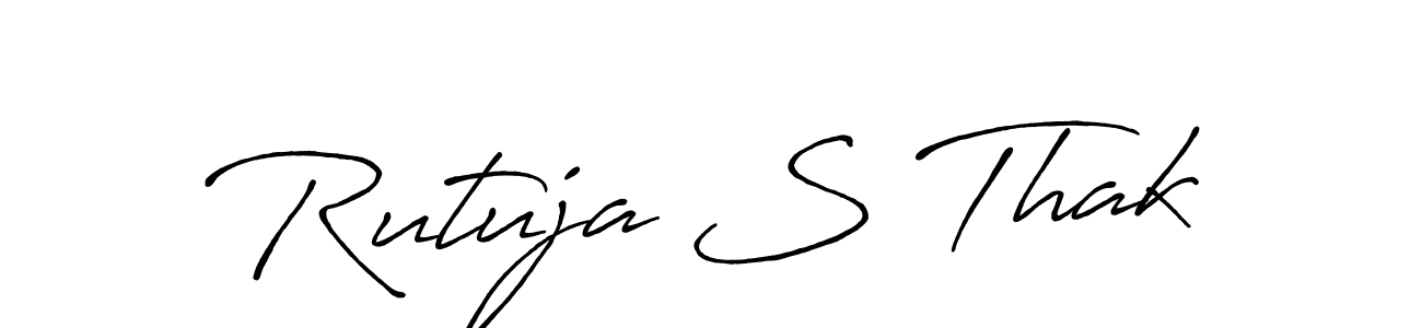 How to make Rutuja S Thak name signature. Use Antro_Vectra_Bolder style for creating short signs online. This is the latest handwritten sign. Rutuja S Thak signature style 7 images and pictures png