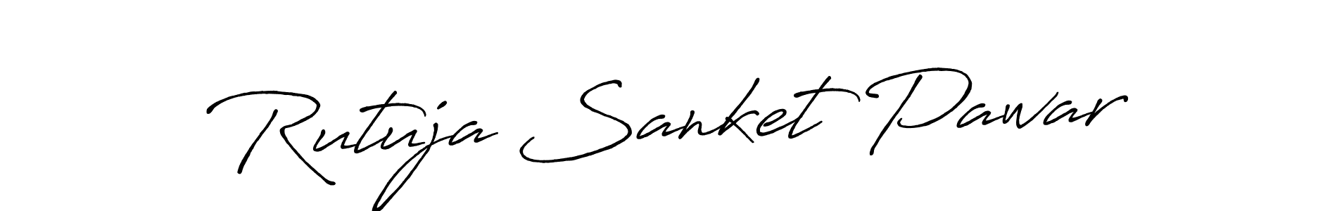 This is the best signature style for the Rutuja Sanket Pawar name. Also you like these signature font (Antro_Vectra_Bolder). Mix name signature. Rutuja Sanket Pawar signature style 7 images and pictures png