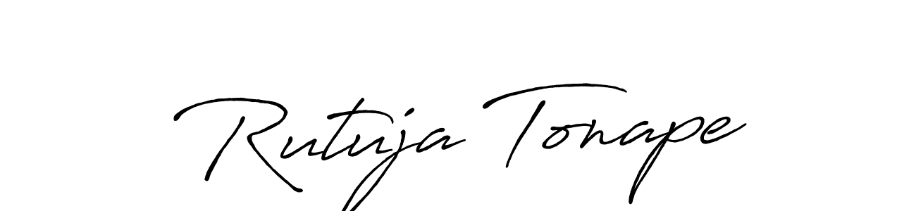 Design your own signature with our free online signature maker. With this signature software, you can create a handwritten (Antro_Vectra_Bolder) signature for name Rutuja Tonape. Rutuja Tonape signature style 7 images and pictures png