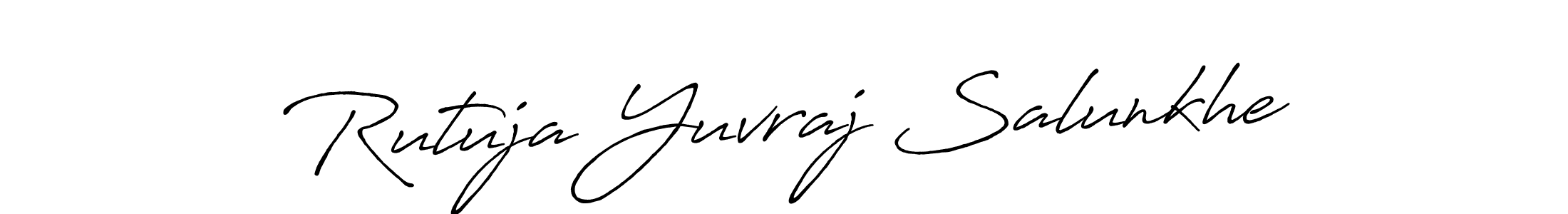 Make a beautiful signature design for name Rutuja Yuvraj Salunkhe. With this signature (Antro_Vectra_Bolder) style, you can create a handwritten signature for free. Rutuja Yuvraj Salunkhe signature style 7 images and pictures png