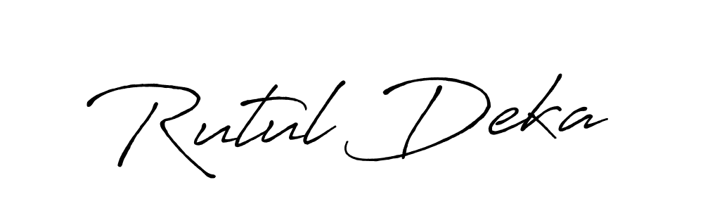 It looks lik you need a new signature style for name Rutul Deka. Design unique handwritten (Antro_Vectra_Bolder) signature with our free signature maker in just a few clicks. Rutul Deka signature style 7 images and pictures png
