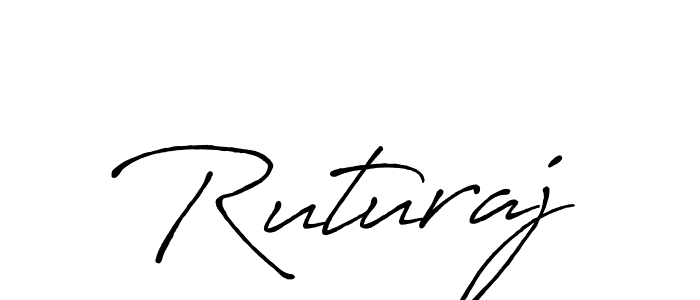 Use a signature maker to create a handwritten signature online. With this signature software, you can design (Antro_Vectra_Bolder) your own signature for name Ruturaj. Ruturaj signature style 7 images and pictures png