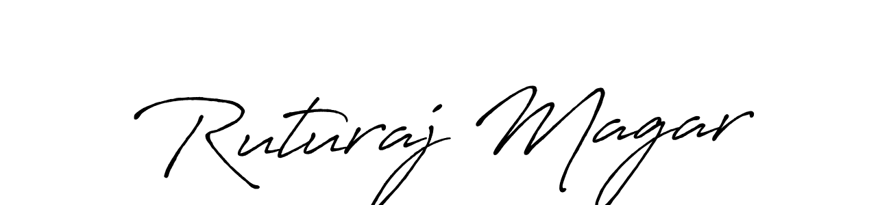 How to make Ruturaj Magar name signature. Use Antro_Vectra_Bolder style for creating short signs online. This is the latest handwritten sign. Ruturaj Magar signature style 7 images and pictures png
