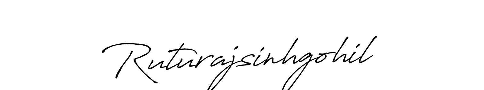 Similarly Antro_Vectra_Bolder is the best handwritten signature design. Signature creator online .You can use it as an online autograph creator for name Ruturajsinhgohil. Ruturajsinhgohil signature style 7 images and pictures png