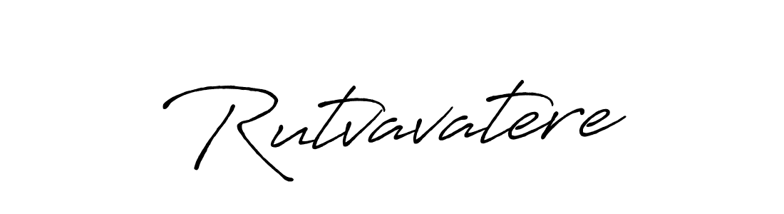 How to make Rutvavatere name signature. Use Antro_Vectra_Bolder style for creating short signs online. This is the latest handwritten sign. Rutvavatere signature style 7 images and pictures png