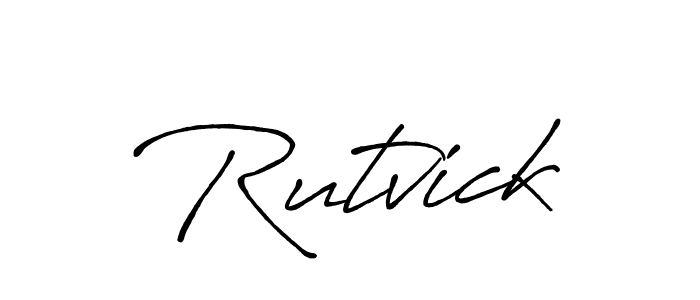 Rutvick stylish signature style. Best Handwritten Sign (Antro_Vectra_Bolder) for my name. Handwritten Signature Collection Ideas for my name Rutvick. Rutvick signature style 7 images and pictures png