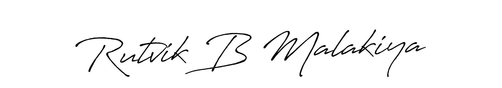 How to make Rutvik B Malakiya signature? Antro_Vectra_Bolder is a professional autograph style. Create handwritten signature for Rutvik B Malakiya name. Rutvik B Malakiya signature style 7 images and pictures png