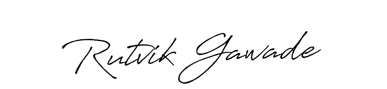 Make a beautiful signature design for name Rutvik Gawade. With this signature (Antro_Vectra_Bolder) style, you can create a handwritten signature for free. Rutvik Gawade signature style 7 images and pictures png