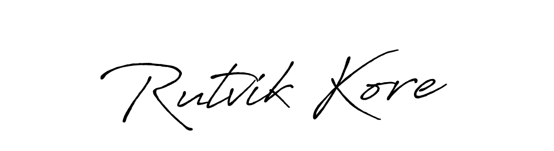 You should practise on your own different ways (Antro_Vectra_Bolder) to write your name (Rutvik Kore) in signature. don't let someone else do it for you. Rutvik Kore signature style 7 images and pictures png