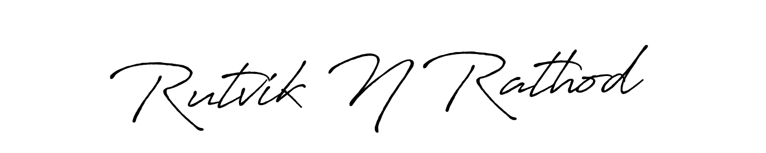 How to make Rutvik N Rathod signature? Antro_Vectra_Bolder is a professional autograph style. Create handwritten signature for Rutvik N Rathod name. Rutvik N Rathod signature style 7 images and pictures png