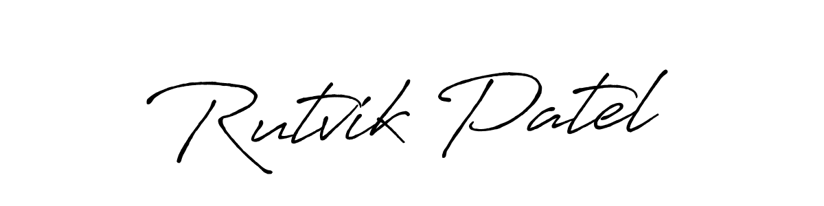 How to Draw Rutvik Patel signature style? Antro_Vectra_Bolder is a latest design signature styles for name Rutvik Patel. Rutvik Patel signature style 7 images and pictures png