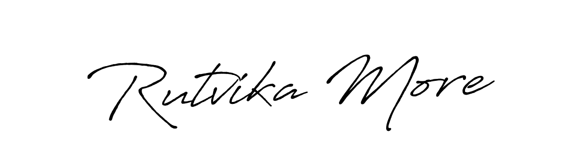 Design your own signature with our free online signature maker. With this signature software, you can create a handwritten (Antro_Vectra_Bolder) signature for name Rutvika More. Rutvika More signature style 7 images and pictures png