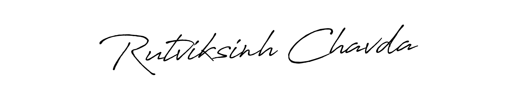 Design your own signature with our free online signature maker. With this signature software, you can create a handwritten (Antro_Vectra_Bolder) signature for name Rutviksinh Chavda. Rutviksinh Chavda signature style 7 images and pictures png