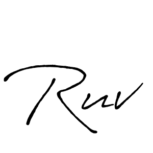 How to make Ruv name signature. Use Antro_Vectra_Bolder style for creating short signs online. This is the latest handwritten sign. Ruv signature style 7 images and pictures png