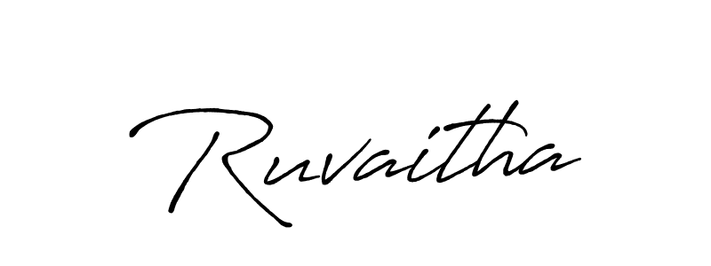 How to make Ruvaitha name signature. Use Antro_Vectra_Bolder style for creating short signs online. This is the latest handwritten sign. Ruvaitha signature style 7 images and pictures png