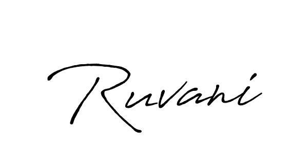 Ruvani stylish signature style. Best Handwritten Sign (Antro_Vectra_Bolder) for my name. Handwritten Signature Collection Ideas for my name Ruvani. Ruvani signature style 7 images and pictures png