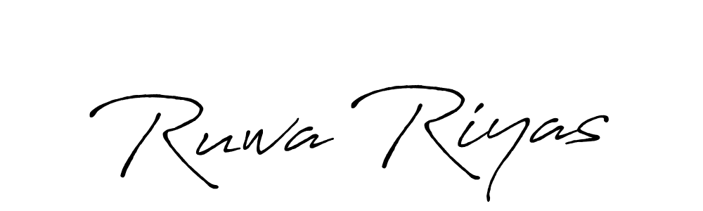 How to make Ruwa Riyas signature? Antro_Vectra_Bolder is a professional autograph style. Create handwritten signature for Ruwa Riyas name. Ruwa Riyas signature style 7 images and pictures png