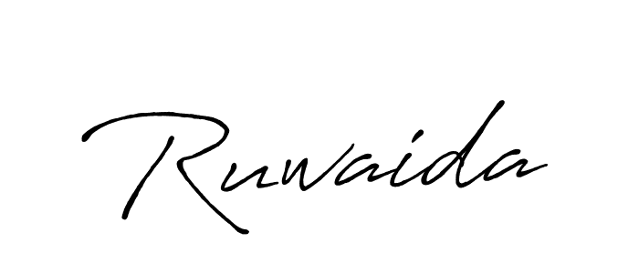 How to make Ruwaida name signature. Use Antro_Vectra_Bolder style for creating short signs online. This is the latest handwritten sign. Ruwaida signature style 7 images and pictures png