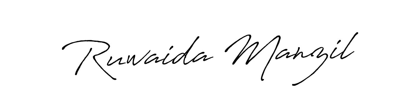 if you are searching for the best signature style for your name Ruwaida Manzil. so please give up your signature search. here we have designed multiple signature styles  using Antro_Vectra_Bolder. Ruwaida Manzil signature style 7 images and pictures png