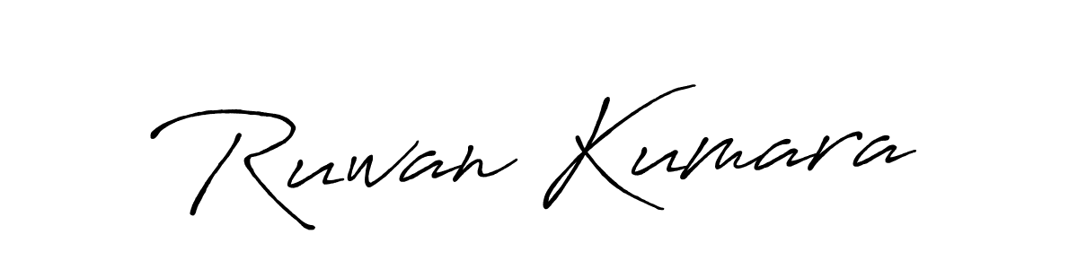 How to make Ruwan Kumara name signature. Use Antro_Vectra_Bolder style for creating short signs online. This is the latest handwritten sign. Ruwan Kumara signature style 7 images and pictures png