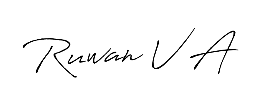 Ruwan V A stylish signature style. Best Handwritten Sign (Antro_Vectra_Bolder) for my name. Handwritten Signature Collection Ideas for my name Ruwan V A. Ruwan V A signature style 7 images and pictures png