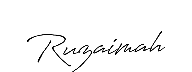 Also You can easily find your signature by using the search form. We will create Ruzaimah name handwritten signature images for you free of cost using Antro_Vectra_Bolder sign style. Ruzaimah signature style 7 images and pictures png