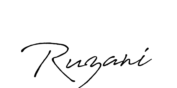 You should practise on your own different ways (Antro_Vectra_Bolder) to write your name (Ruzani) in signature. don't let someone else do it for you. Ruzani signature style 7 images and pictures png