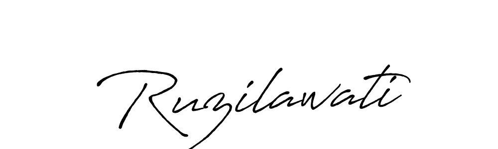 Make a beautiful signature design for name Ruzilawati. With this signature (Antro_Vectra_Bolder) style, you can create a handwritten signature for free. Ruzilawati signature style 7 images and pictures png
