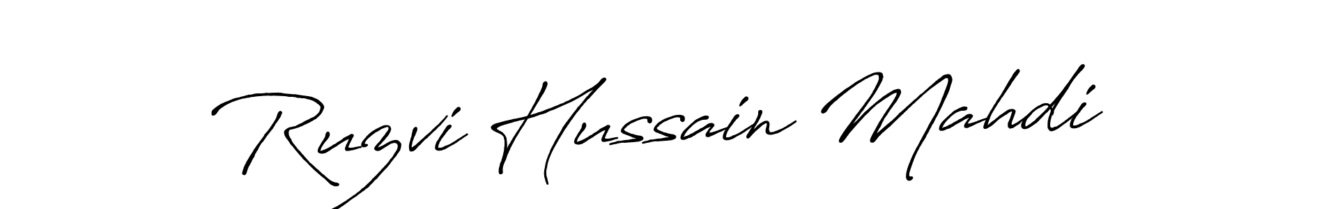 Also we have Ruzvi Hussain Mahdi name is the best signature style. Create professional handwritten signature collection using Antro_Vectra_Bolder autograph style. Ruzvi Hussain Mahdi signature style 7 images and pictures png