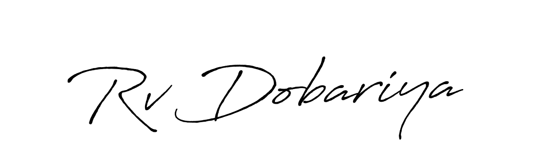 Design your own signature with our free online signature maker. With this signature software, you can create a handwritten (Antro_Vectra_Bolder) signature for name Rv Dobariya. Rv Dobariya signature style 7 images and pictures png