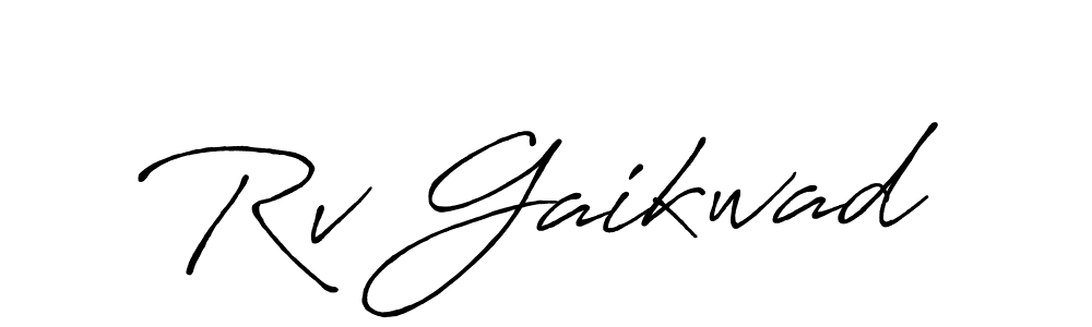 Use a signature maker to create a handwritten signature online. With this signature software, you can design (Antro_Vectra_Bolder) your own signature for name Rv Gaikwad. Rv Gaikwad signature style 7 images and pictures png