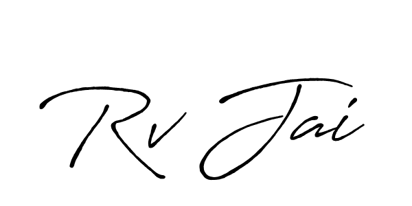 How to make Rv Jai signature? Antro_Vectra_Bolder is a professional autograph style. Create handwritten signature for Rv Jai name. Rv Jai signature style 7 images and pictures png