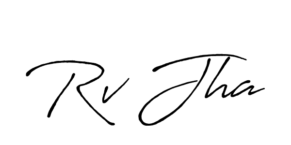 Similarly Antro_Vectra_Bolder is the best handwritten signature design. Signature creator online .You can use it as an online autograph creator for name Rv Jha. Rv Jha signature style 7 images and pictures png