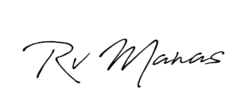 Also we have Rv Manas name is the best signature style. Create professional handwritten signature collection using Antro_Vectra_Bolder autograph style. Rv Manas signature style 7 images and pictures png